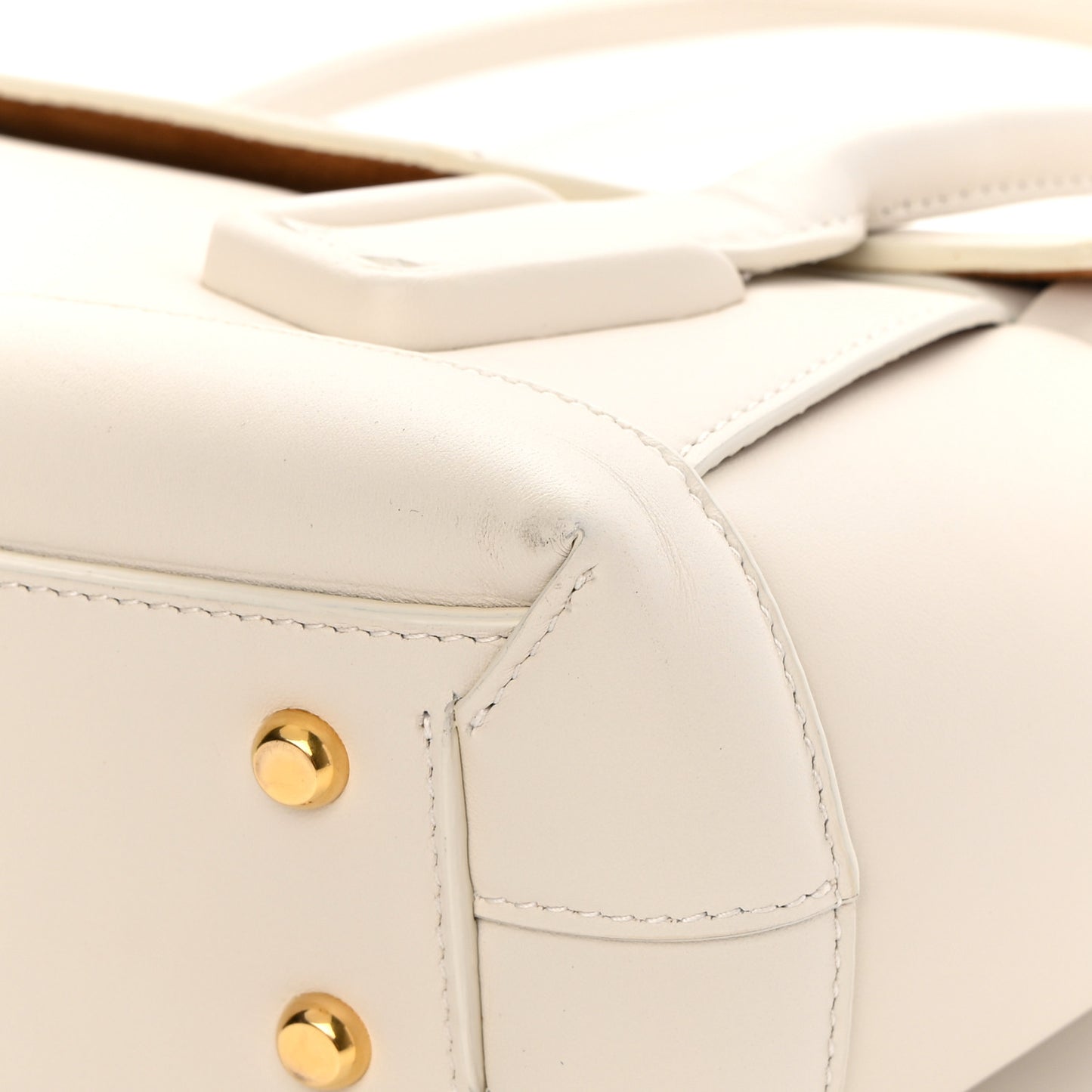 French Calfskin Maxi Intrecciato Small Arco Bianco