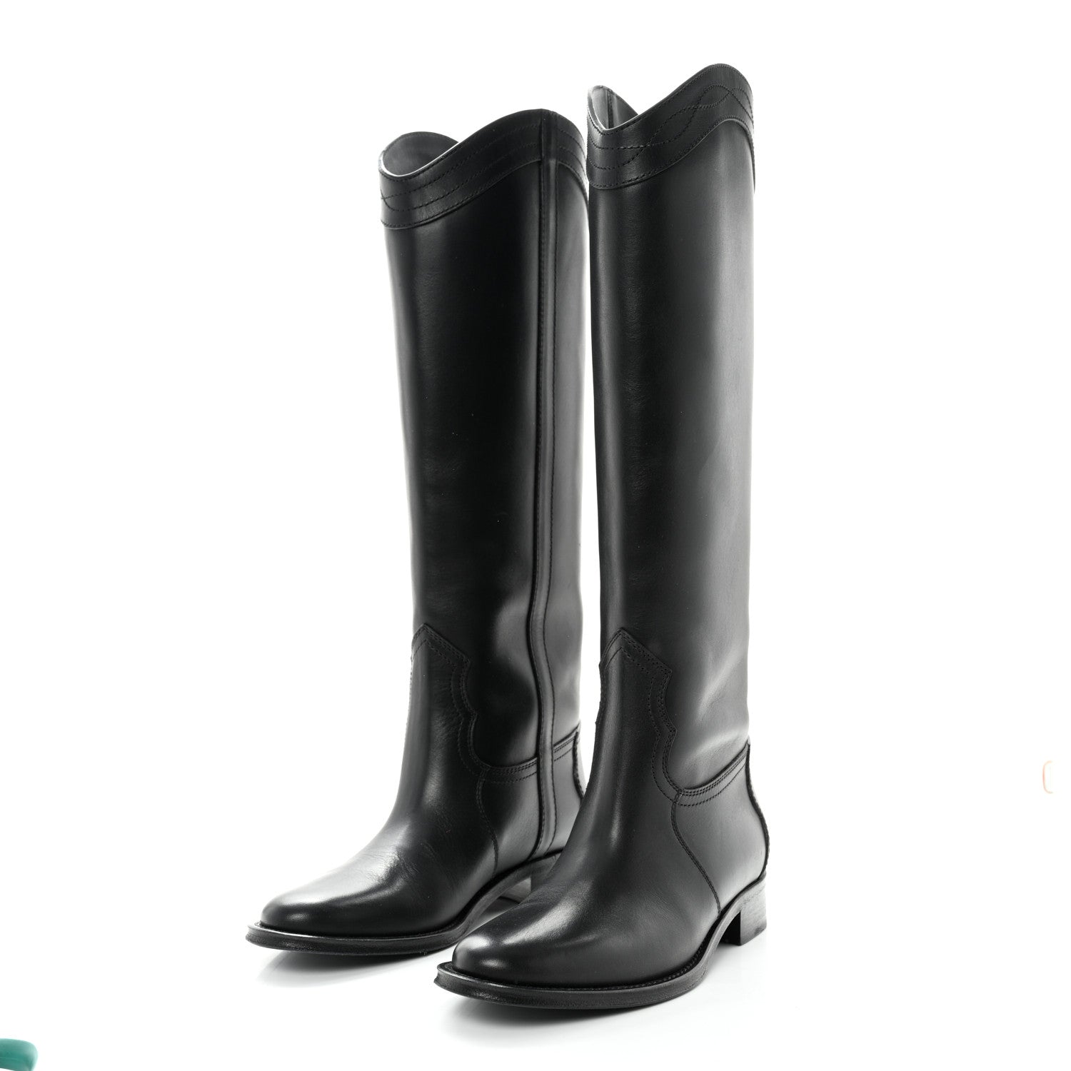 Saint Laurent Calfskin Kate 105 Western Knee High Boots 38.5 Black 3 of 8