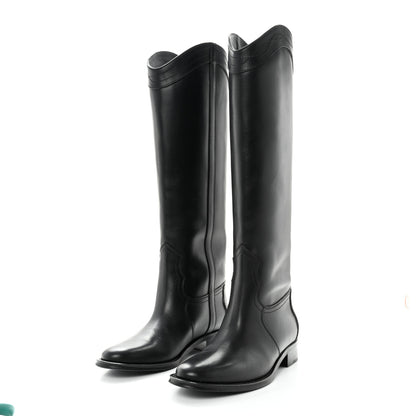 Saint Laurent Calfskin Kate 105 Western Knee High Boots 38.5 Black 3 of 8