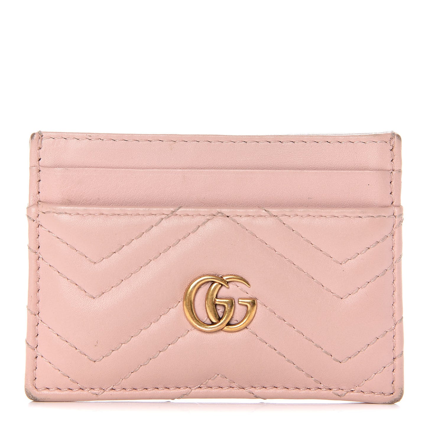Calfskin Matelasse GG Marmont Card Holder Perfect Pink