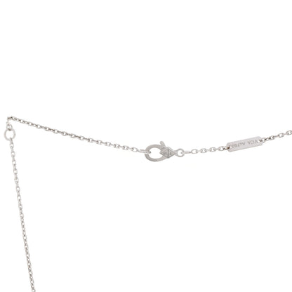 Van Cleef & Arpels 18K White Gold Chalcedony Vintage Alhambra Pendant Necklace 6 of 7