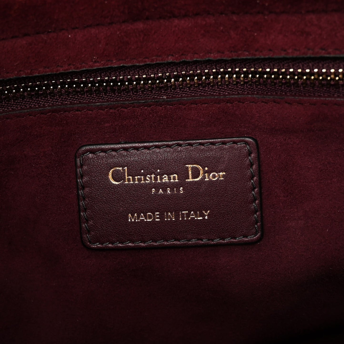 Calfskin Cannage Studded Medium Supple Lady Dior Deep Amaranth