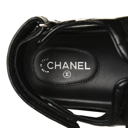Chanel Lambskin Quilted Velcro Dad Sandals 39 So Black 9 of 12