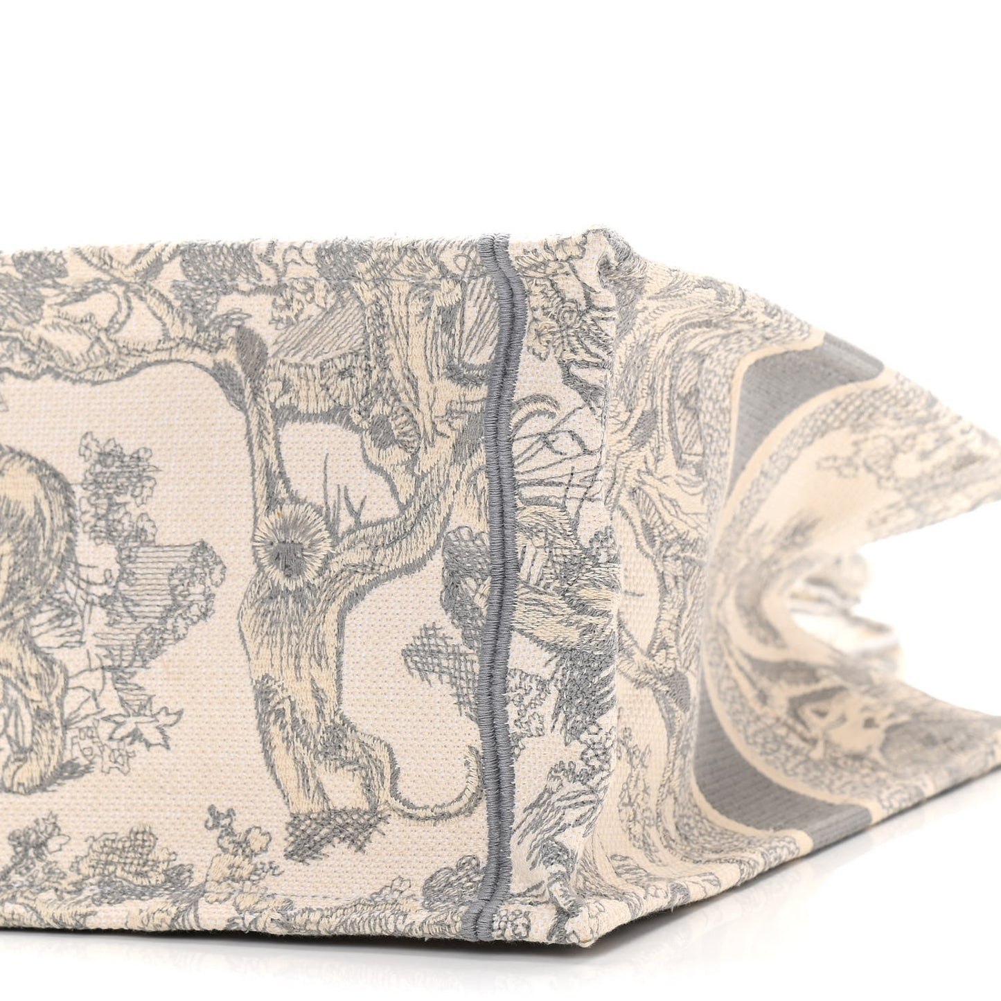 Canvas Embroidered Medium Dioriviera Toile De Jouy Book Tote Gray