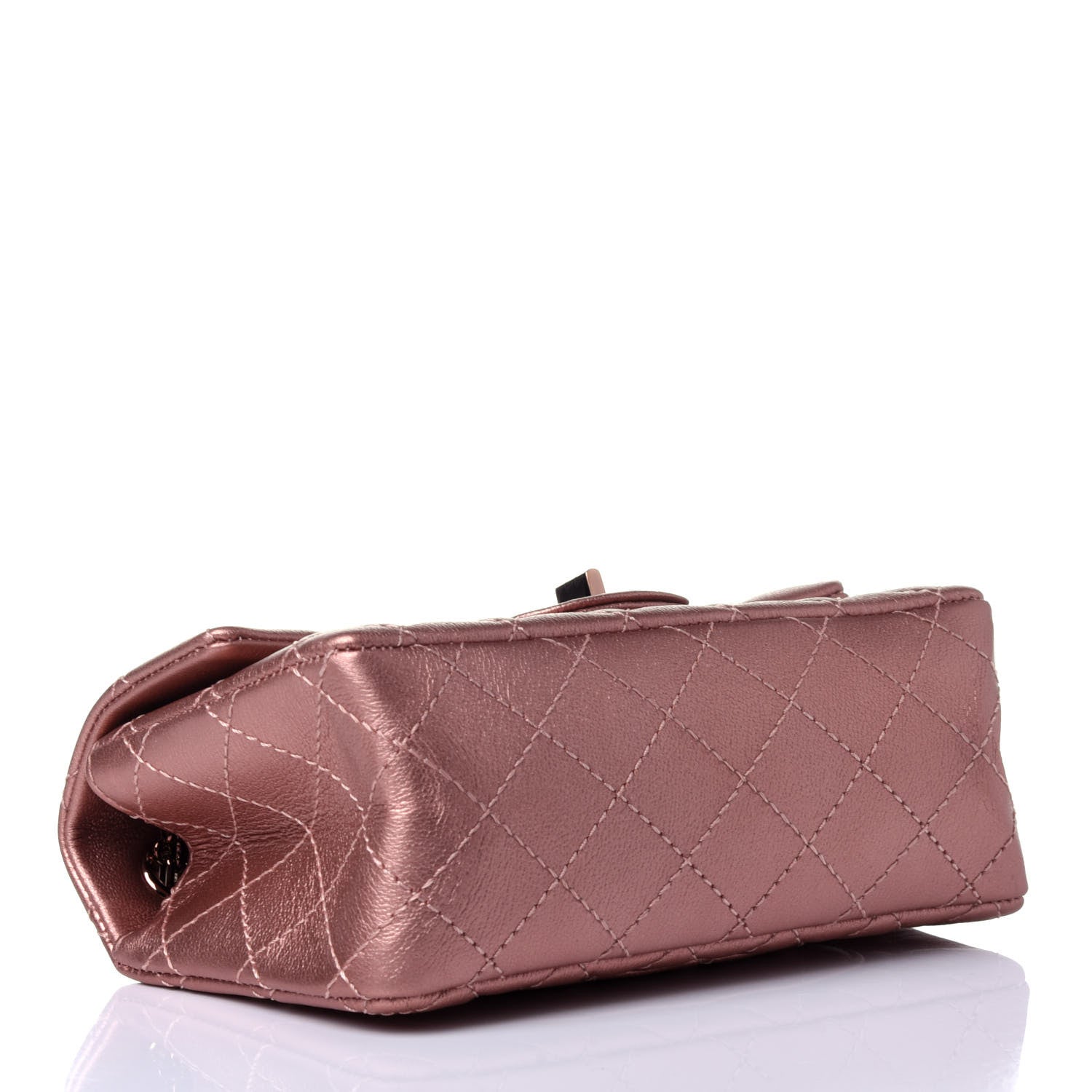 Chanel Metallic Grained Calfskin Quilted 2.55 Reissue Mini Flap Copper Pink 4 of 11
