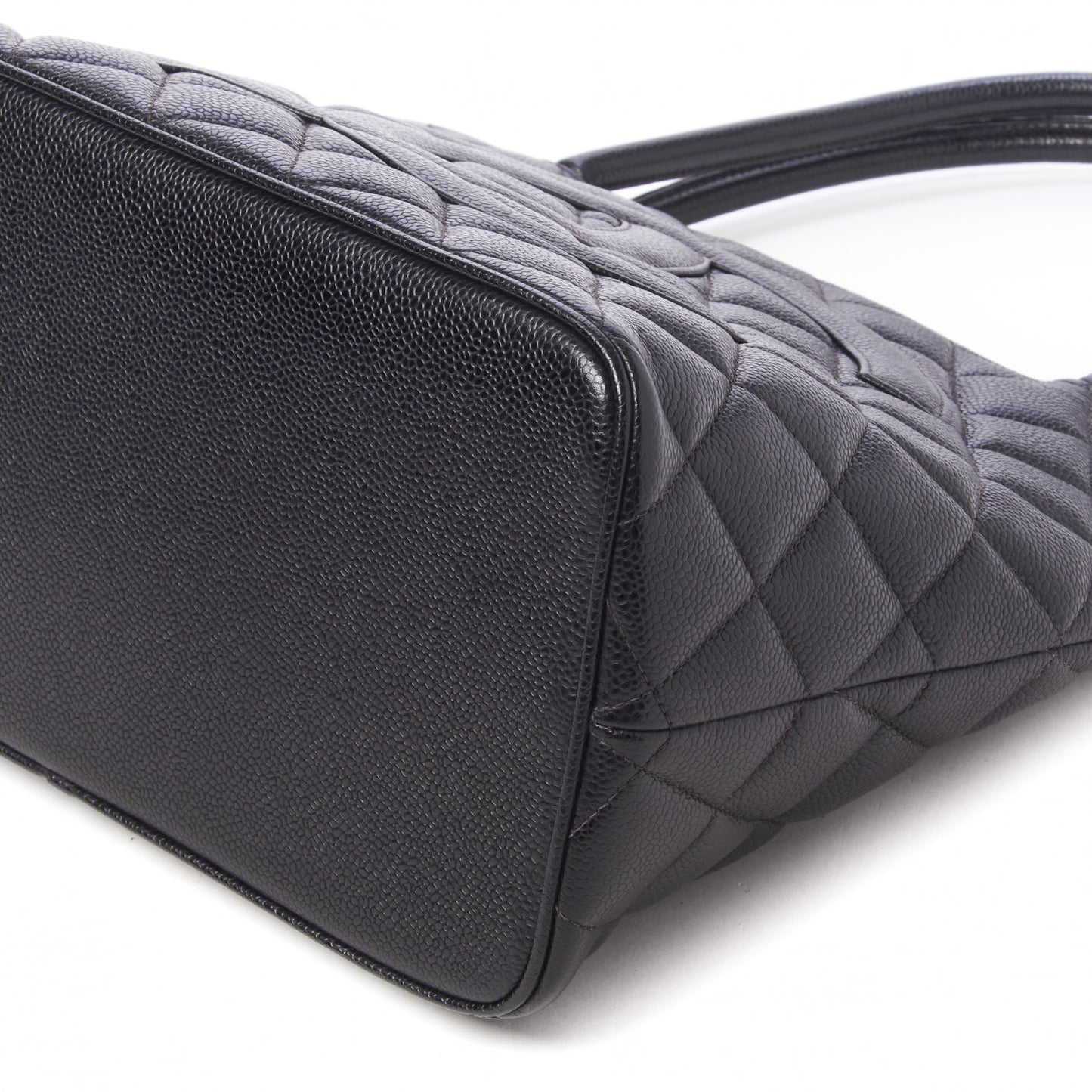 Caviar Quilted Medallion Tote Black