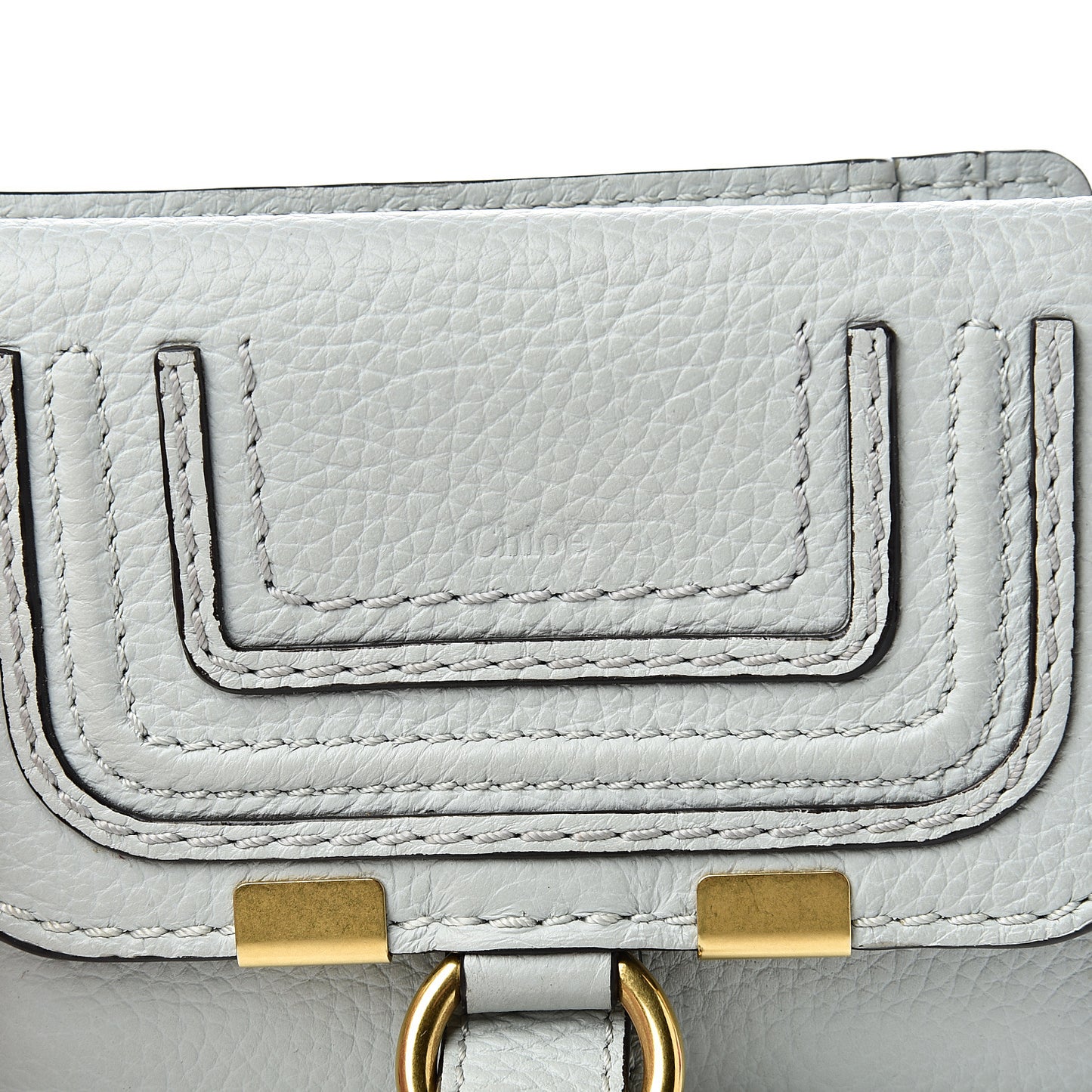 Grained Calfskin Marcie Square Wallet Atoll Blue