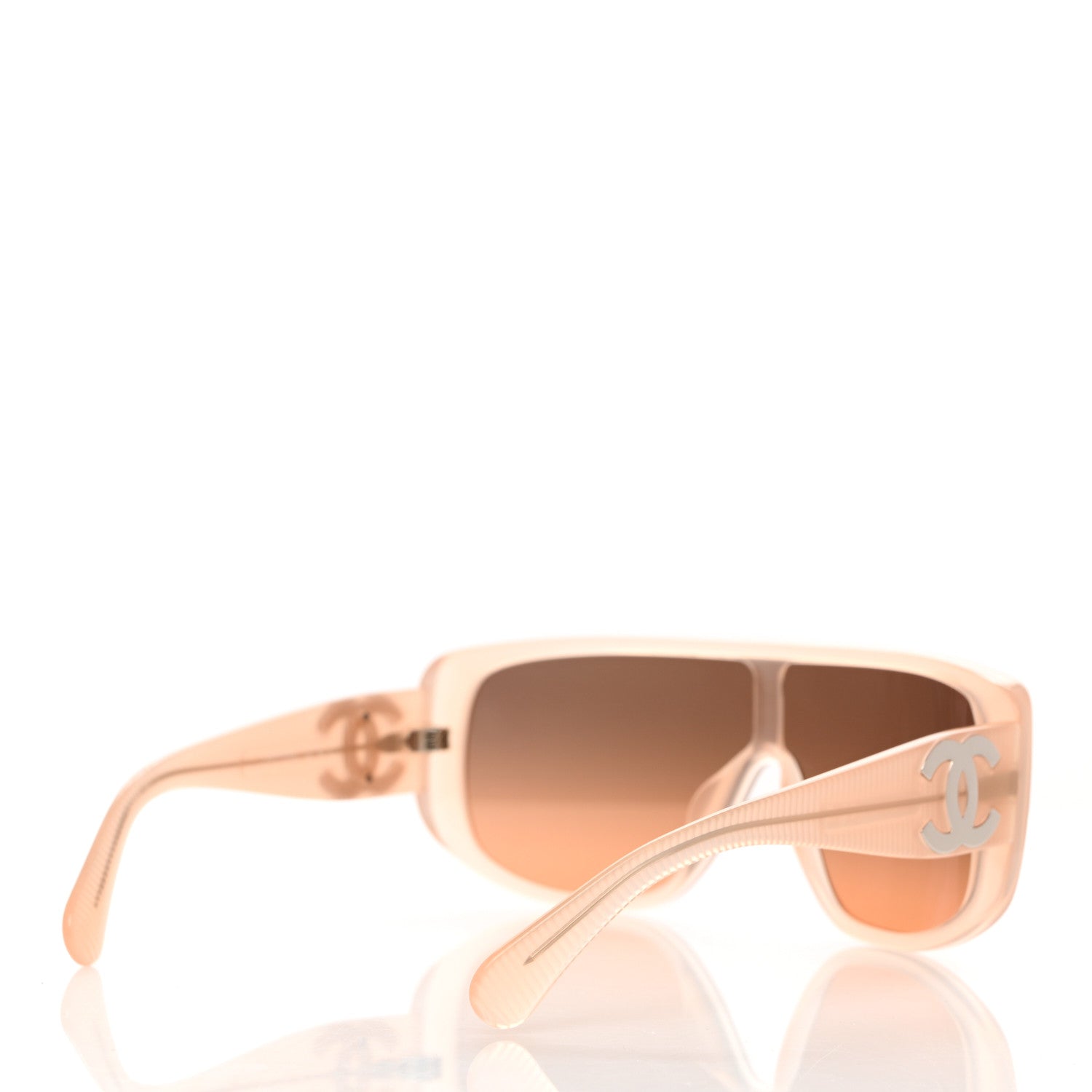 Chanel Transparent Acetate Shield Sunglasses 5495 Light Pink 4 of 7