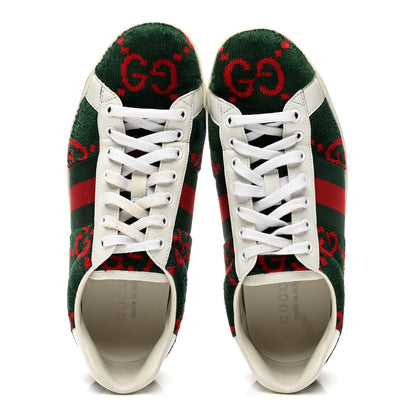 Gucci Covered Wool Big GG Monogram Mens Sneakers 8.5 Green Red 5 of 10
