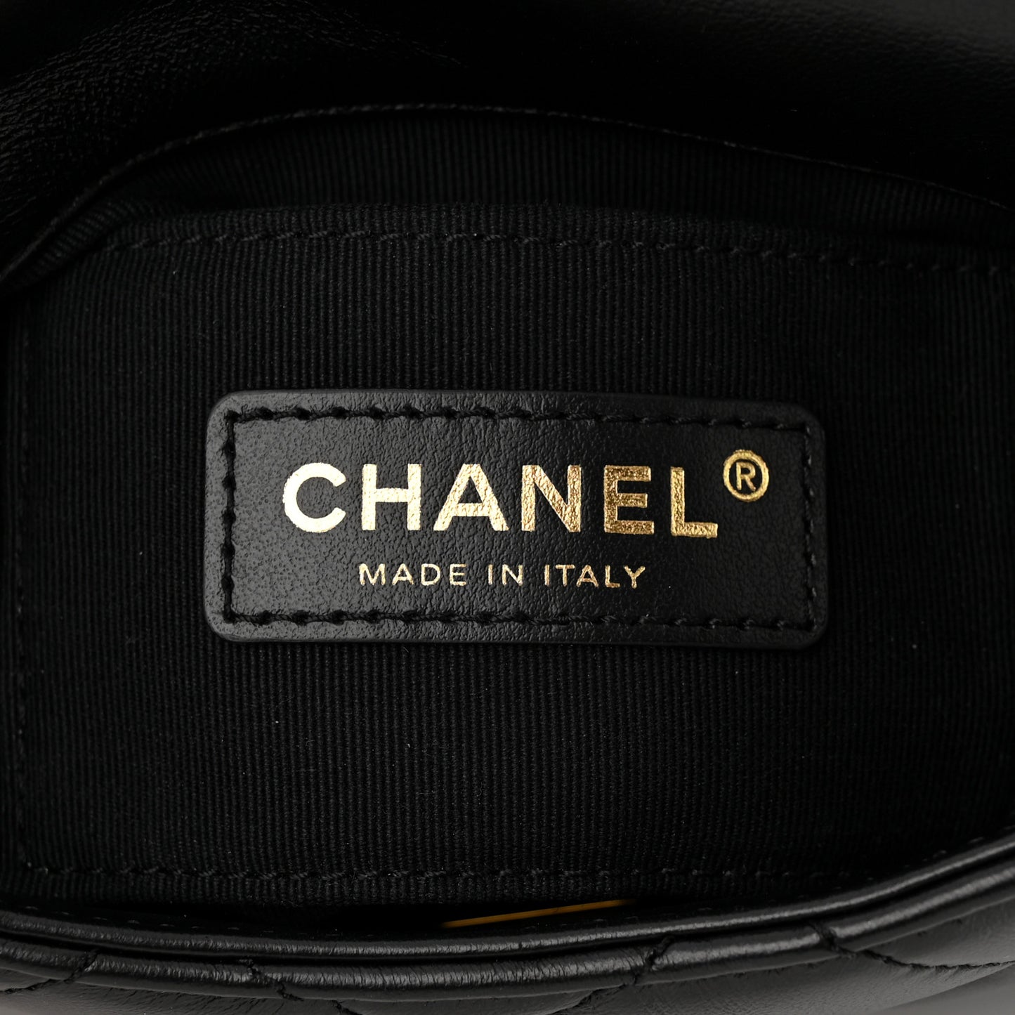 Lambskin Quilted Mini Lacquered Chain Flap Black