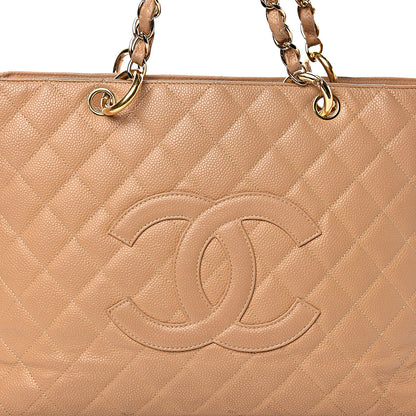 Chanel Caviar Quilted Grand Shopping Tote GST Beige 18 of 19