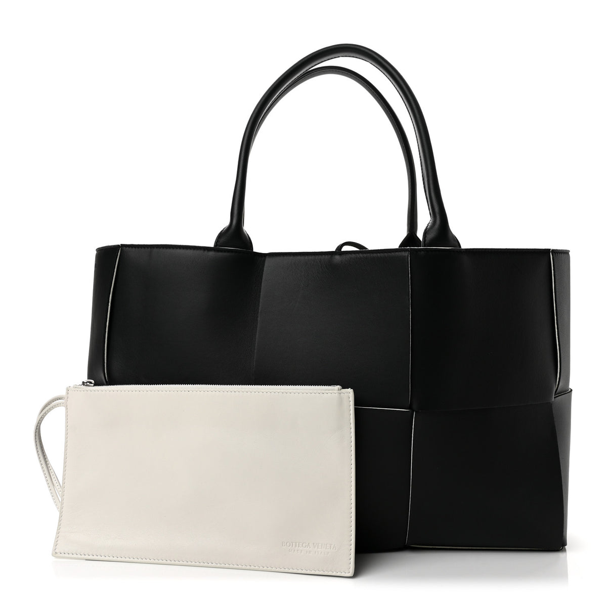 Bottega Veneta Nappa Maxi Intrecciato Medium Arco Tote Black White 3 of 11