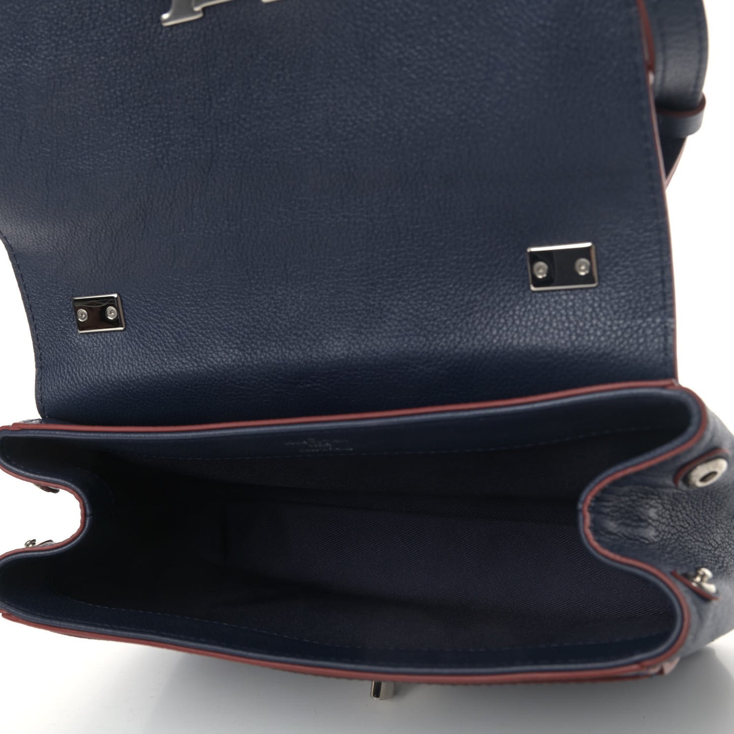 Calfskin Lockme II Chain Bag BB Marine Rouge
