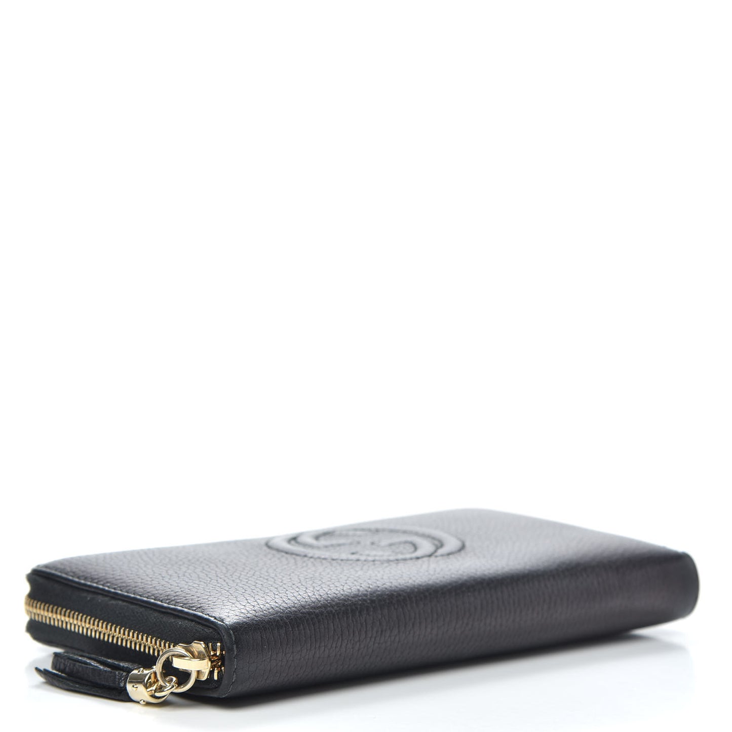 Pebbled Calfskin Soho Zip Around Wallet Black