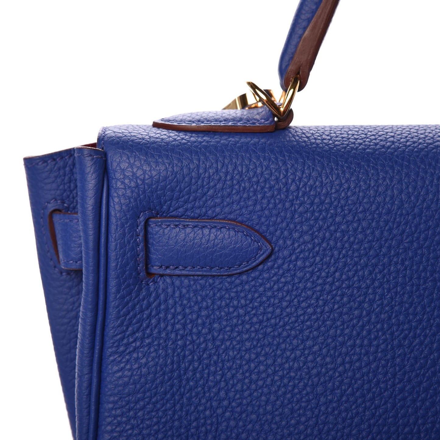 Togo Horseshoe Kelly Retourne 32 Bleu Electrique Rouge H