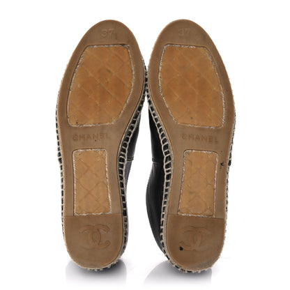 Chanel Lambskin CC Espadrilles 37 Black 5 of 9