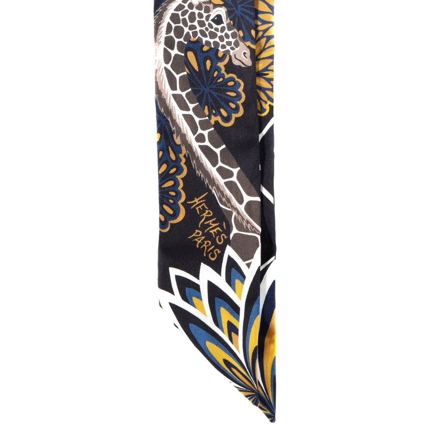 Silk Three Graces Twilly Black Gold Taupe
