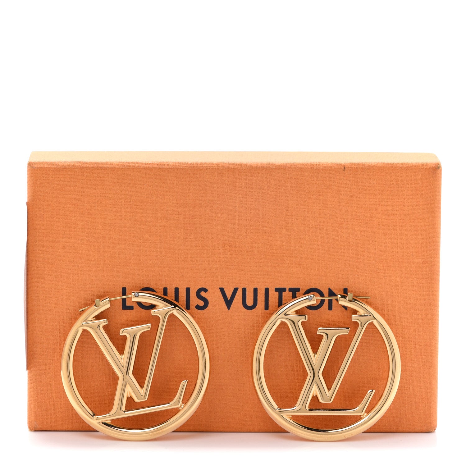 Louis Vuitton Metal Louise Hoop Earrings Gold 5 of 5