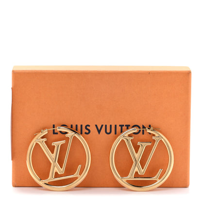 Louis Vuitton Metal Louise Hoop Earrings Gold 5 of 5