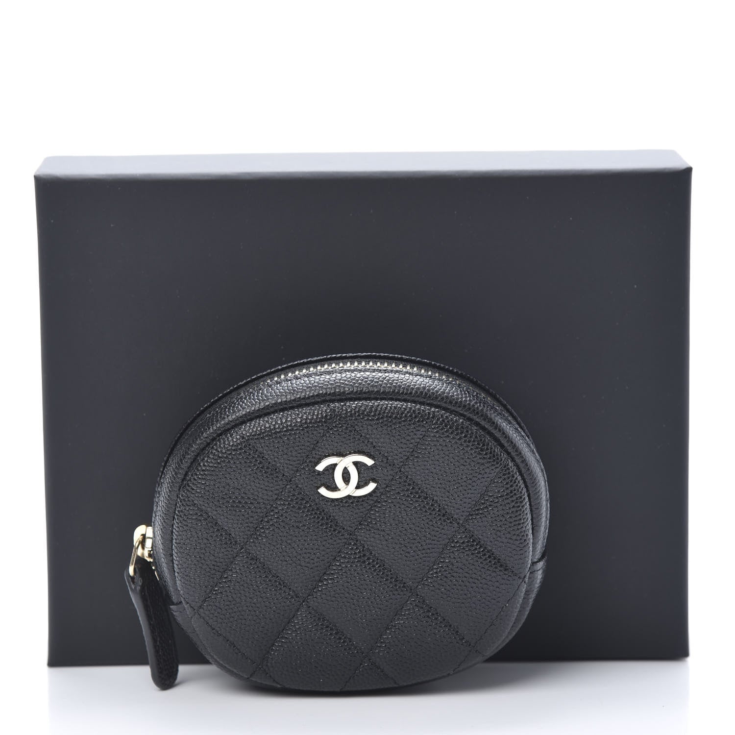 Chanel Caviar Quilted Zip Around Classic Coin Purse Black 8 of 8