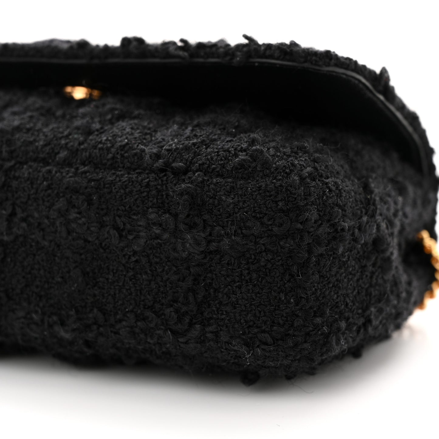 Tweed Lambskin Virtus Mini Chain Bag Black