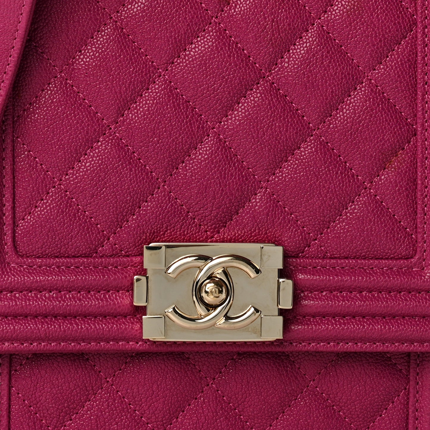 Caviar Quilted North South Boy Flap Fuchsia