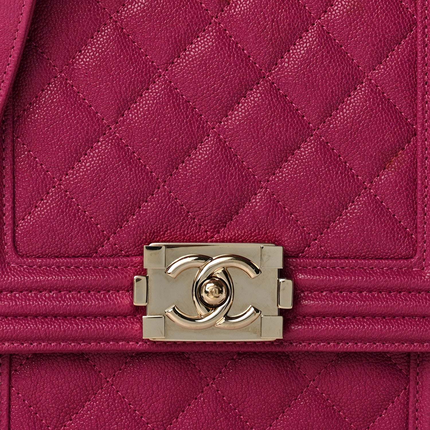 Chanel Caviar Quilted North South Boy Flap Fuchsia 8 of 12
