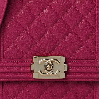 Chanel Caviar Quilted North South Boy Flap Fuchsia 8 of 12