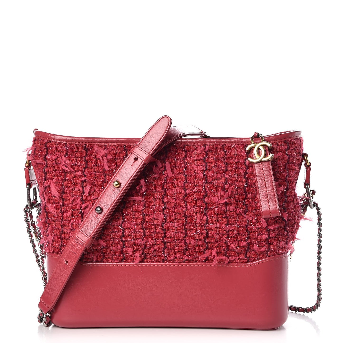 Tweed Calfskin Medium Gabrielle Hobo Pink
