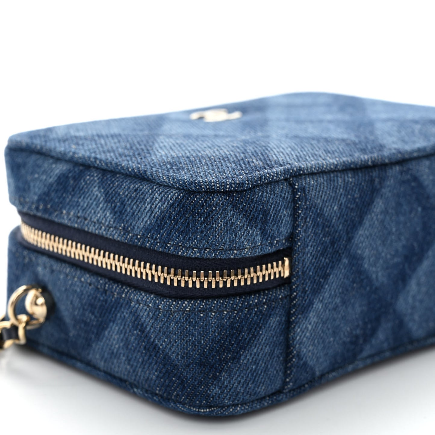 Printed Denim CC Camera Case Blue