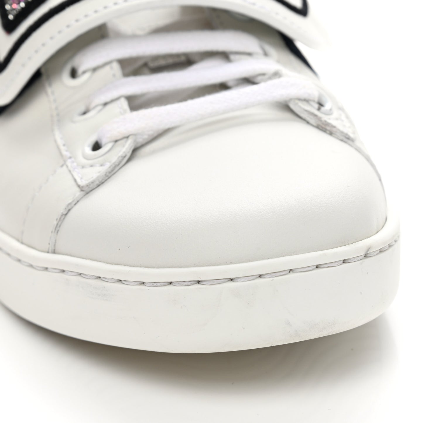 Calfskin Ayers Web Crystal LOVED Womens New Ace Sneakers 38 White
