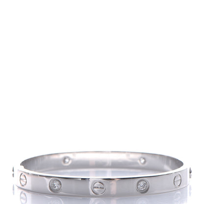 Cartier 18K White Gold 4 Diamond LOVE Bracelet 16 3 of 10