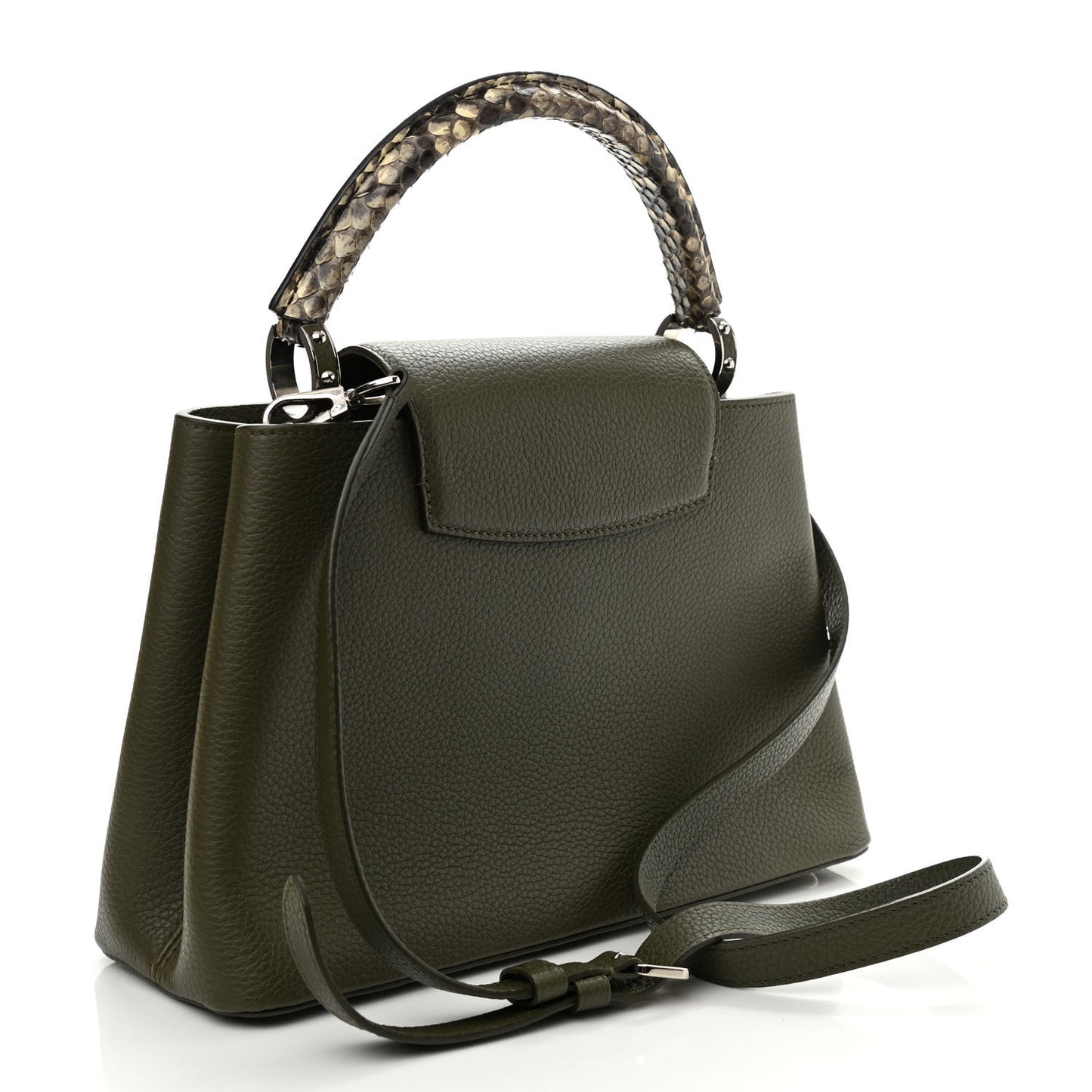 Taurillon Python Capucines MM Khaki