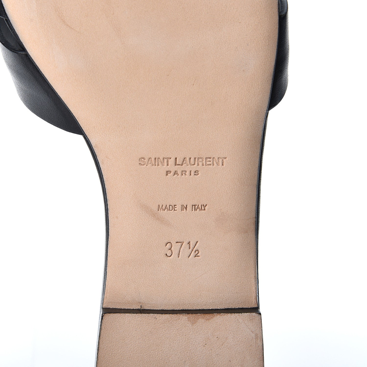 Saint Laurent Calfskin Nu Pied 05 Slide Sandals 37.5 Black 9 of 10