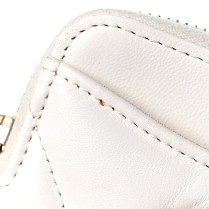 Chanel Lambskin Quilted Chanel 19 Zip Card Holder Wallet White 11 of 11