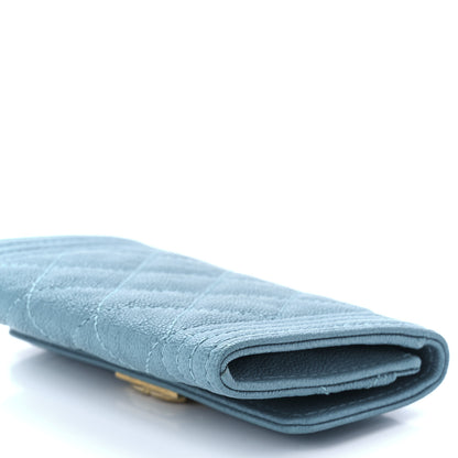 Chanel Caviar Quilted Boy Flap Card Holder Light Blue 11 of 11