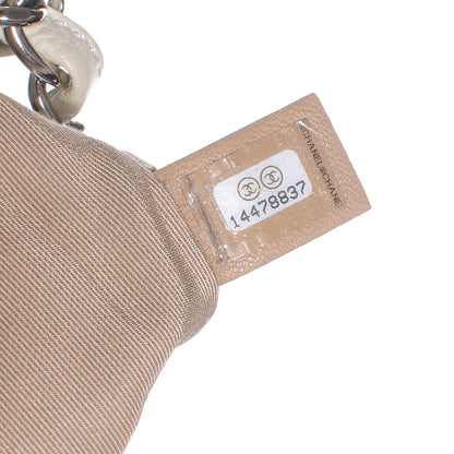 Chanel Caviar Expandable Zip Shoulder Bag White 7 of 7