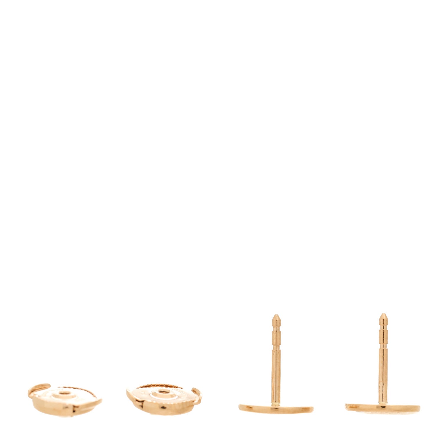 Hermes 18K Rose Gold TPM Ex-Libris Stud Earrings 3 of 5