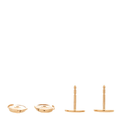 Hermes 18K Rose Gold TPM Ex-Libris Stud Earrings 3 of 5