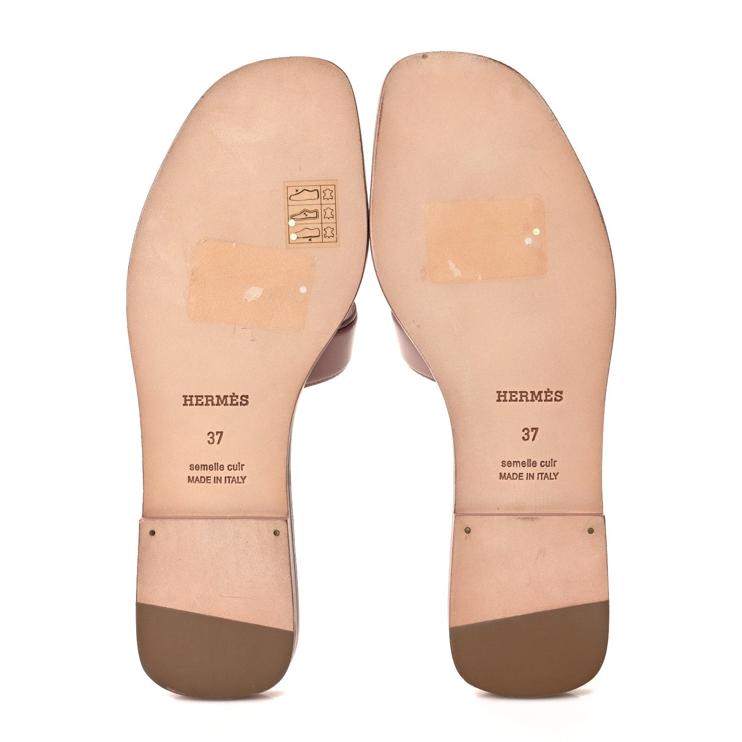 Hermes Box Calfskin Oran Sandals 37 Black Vieux Rose 5 of 8