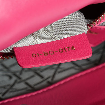 Christian Dior Lambskin Cannage Mini Lady Dior Hot Pink 7 of 10