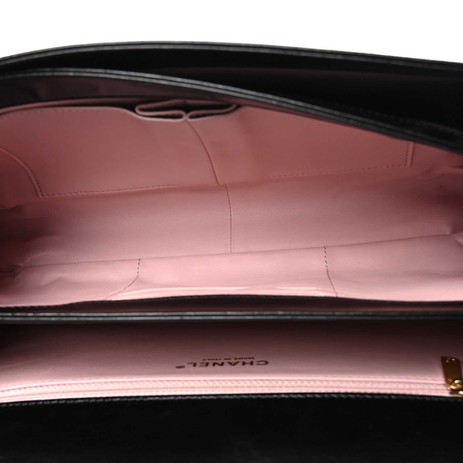 Chanel Aged Glazed Calfskin Quilted Straight Lined Flap Black 5 of 11