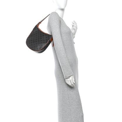 Celine Calfskin Triomphe Canvas Small Heloise Shoulder Bag Tan 2 of 13