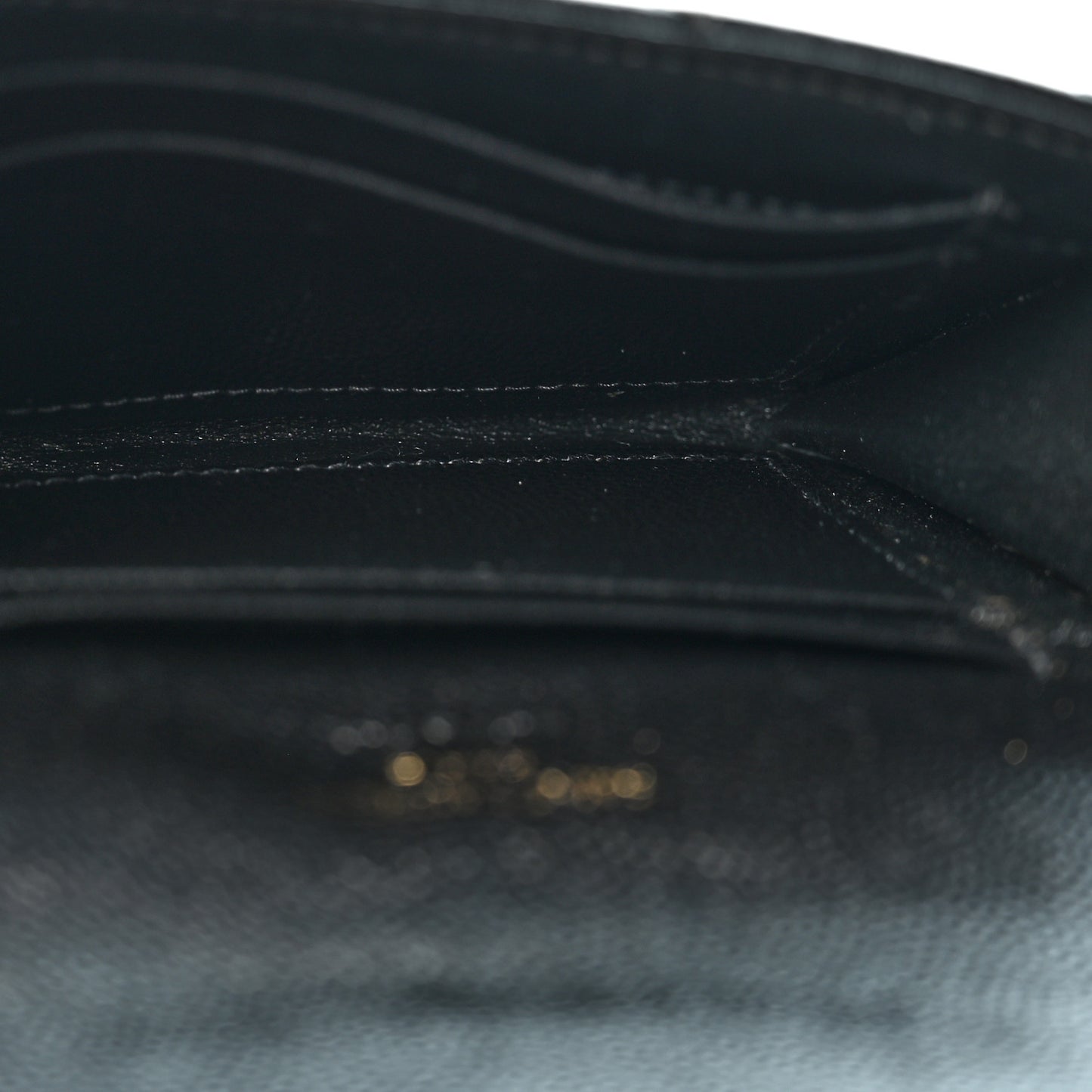 Grain De Poudre Matelasse Chevron Small Monogram Envelope Wallet Black