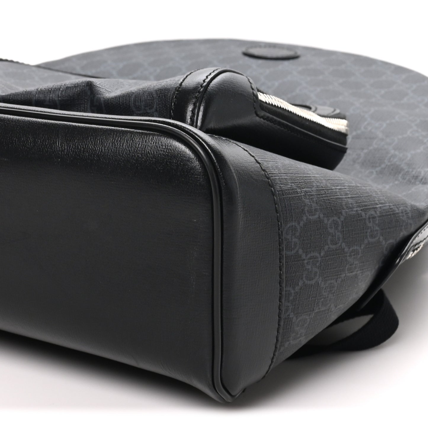 GG Supreme Monogram Textured Calfskin Retro Interlocking G Backpack Black