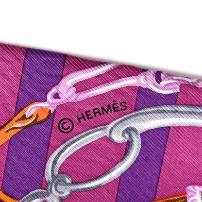 Hermes Silk Brides De Gala Bayaderes Twilly Fuchsia Violet Orange 4 of 4