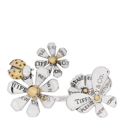 Tiffany Sterling Silver 18K Yellow Gold Return to Tiffany Love Bugs Ring 57 8 1 of 6