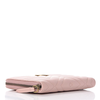 Gucci Calfskin Matelasse GG Marmont Zip Around Organizer Wallet Perfect Pink 4 of 7