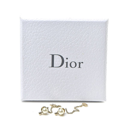 Christian Dior Pearl La Petite Tribale Dangle Chain Earrings Gold 5 of 5