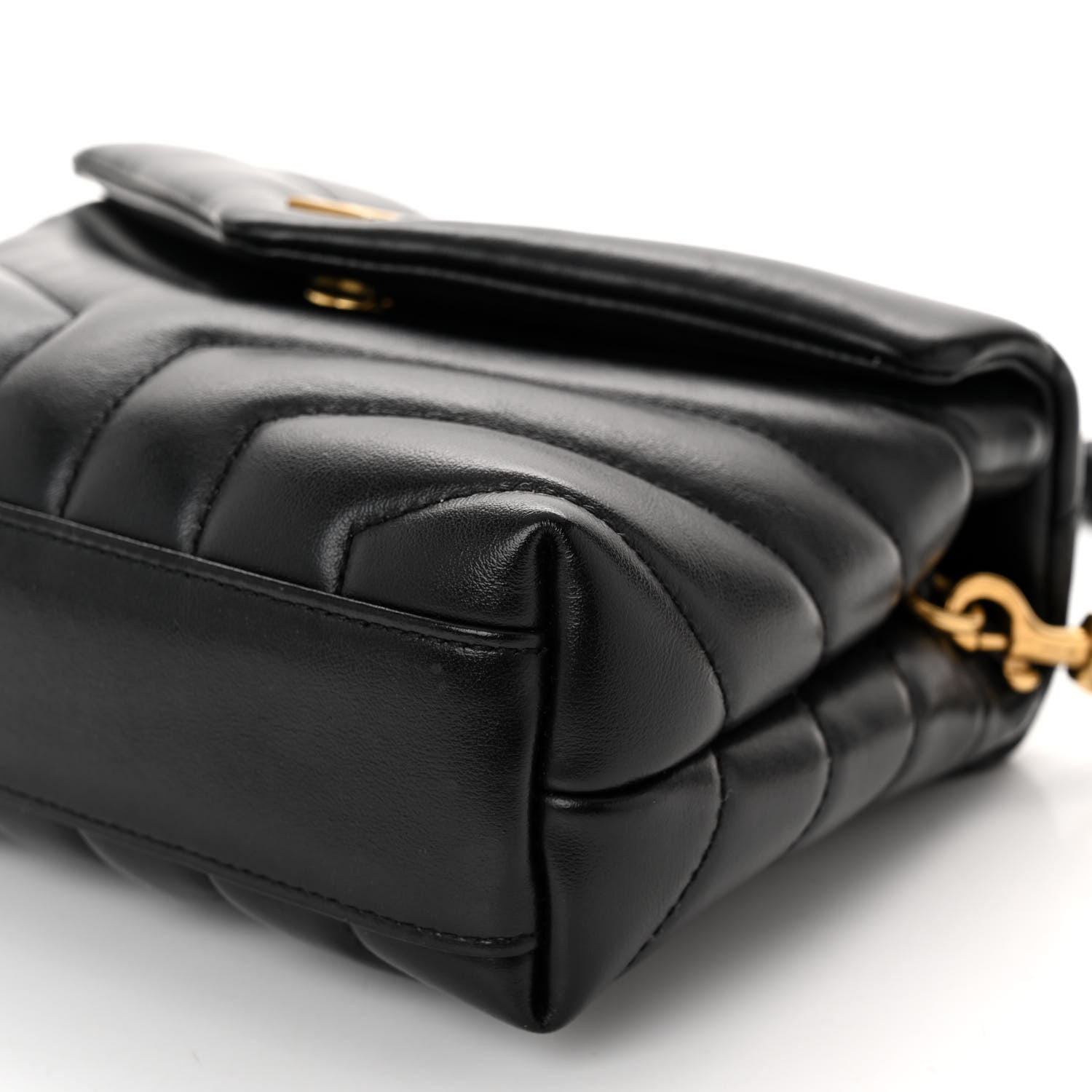 Saint Laurent Calfskin Y Quilted Monogram Toy Loulou Crossbody Bag Black 10 of 10